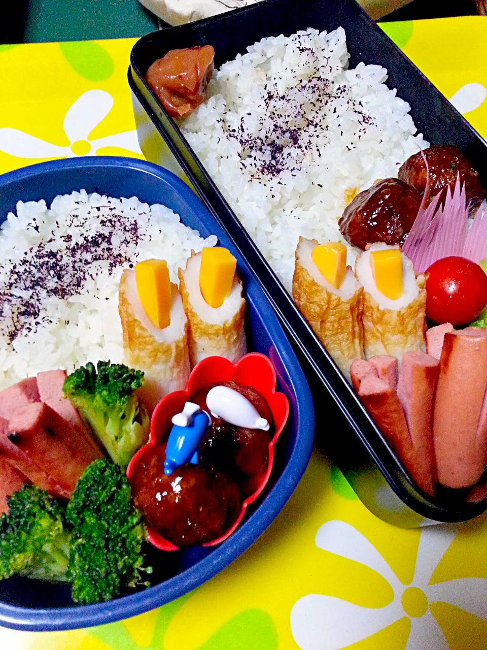 Snapdishの料理写真:夫の弁当、娘の弁当|みどりさん