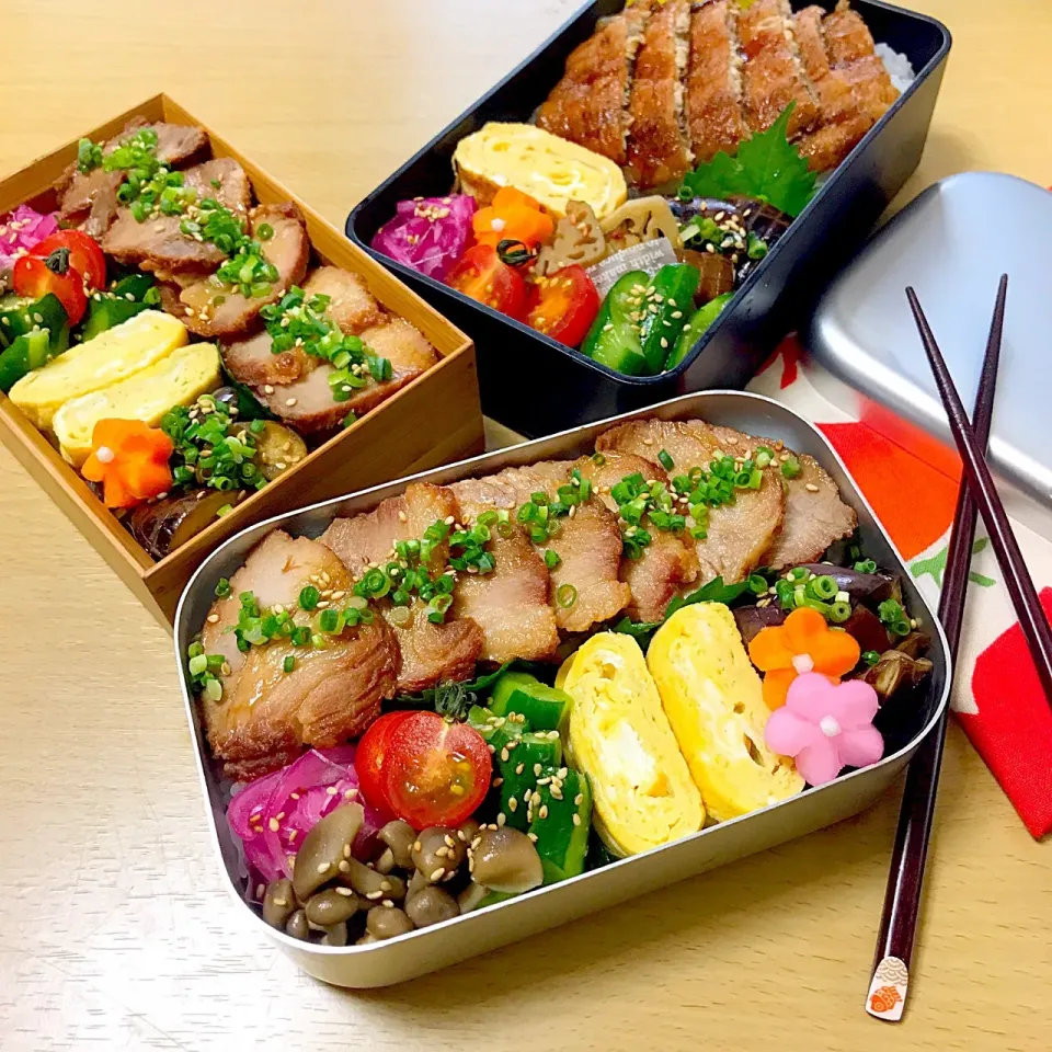 チャーシューお弁当と
秋刀魚の蒲焼弁当！|mihooobuuさん