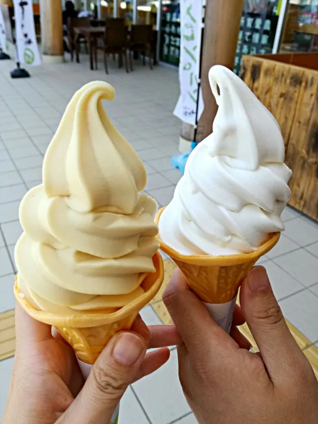 和歌山　すさみ南インター　道の駅すさみ
桃ソフトクリーム🍦生乳ソフトクリーム|korinoさん