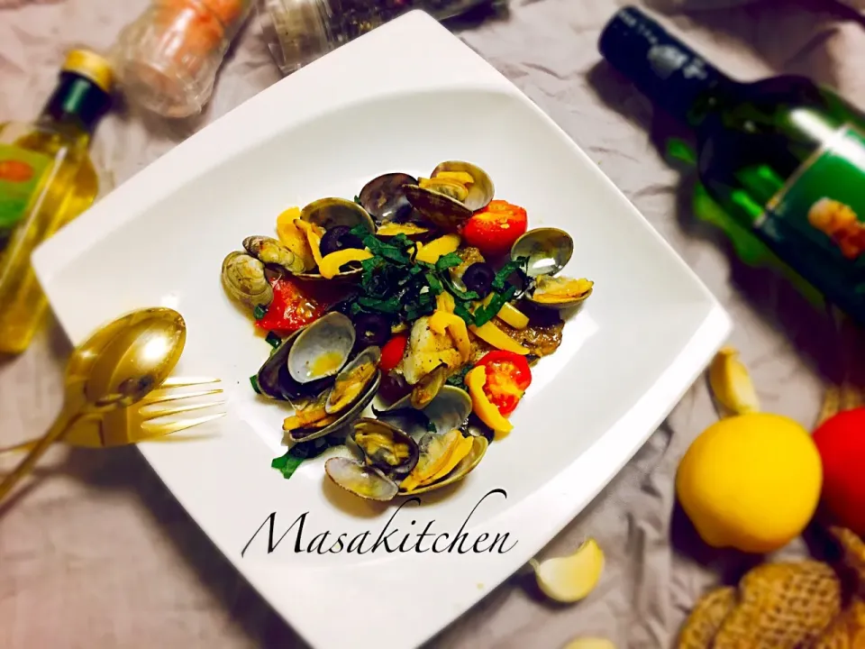 pesce all'acqua pazza de seabass|Masakiさん