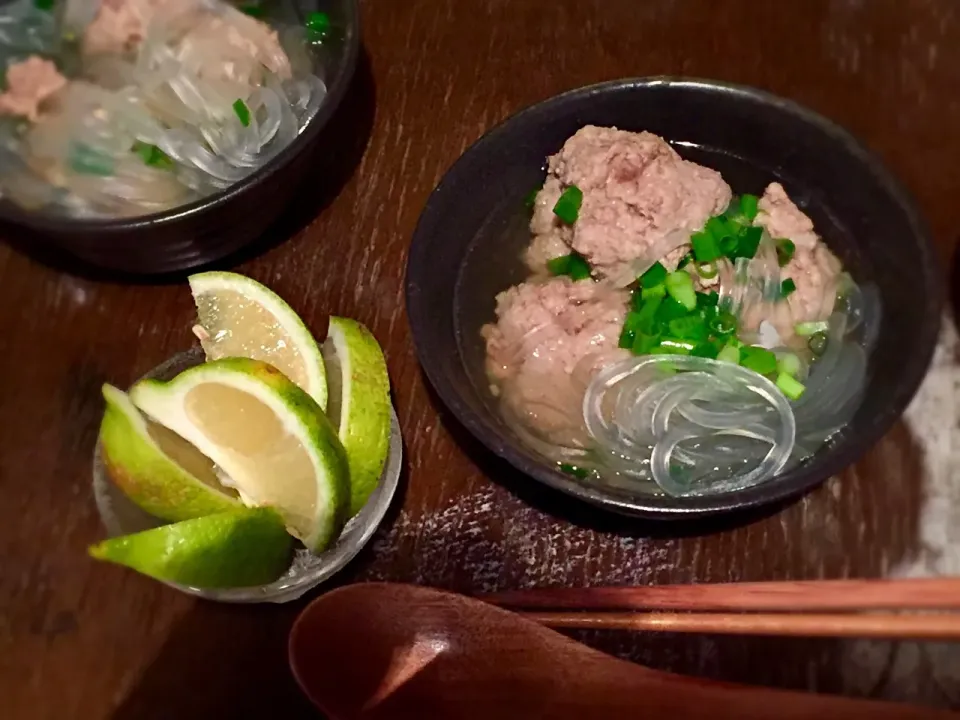 鶏レバーと豚肉のミートボールとネギのスープ|chiiさん