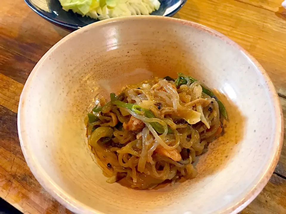 【朝の賄い】
#亀戸養生料理オスギ 
焼きそば(コンニャク)|亀戸 養生蕎麦 高のさん