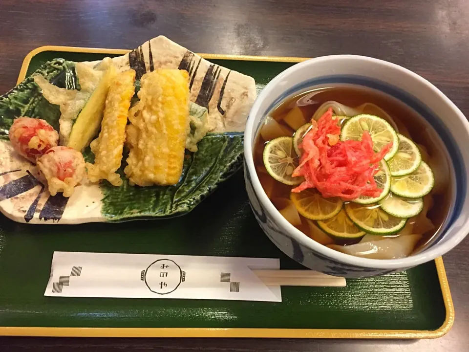 すだち冷かけきしめん＆夏野菜の天ぷら|nakko7777さん