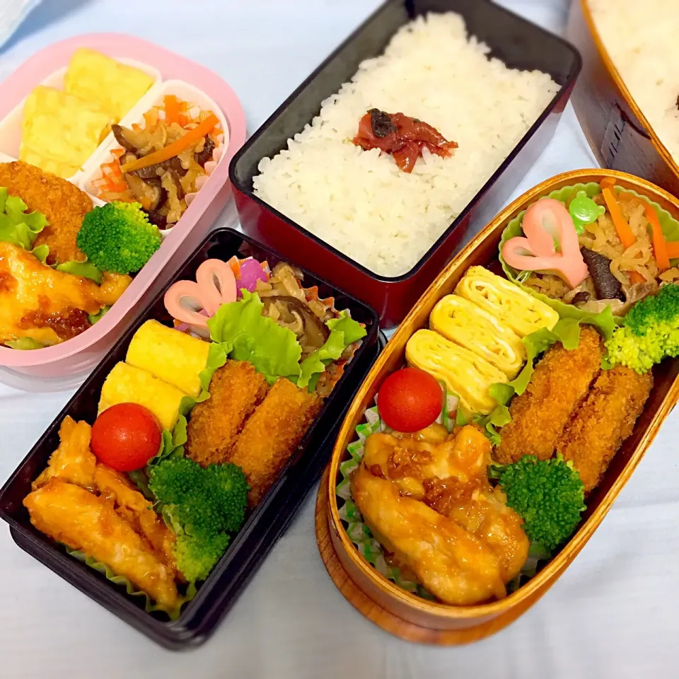 Snapdishの料理写真:8/31 高校男子のお弁当&パパ弁&母弁|おおけいさん