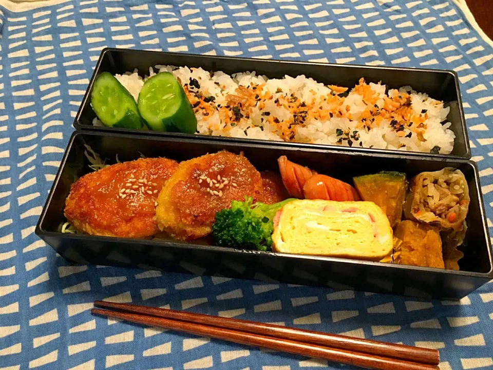 ヒレカツの味噌ソースのお弁当。|Chiharuさん