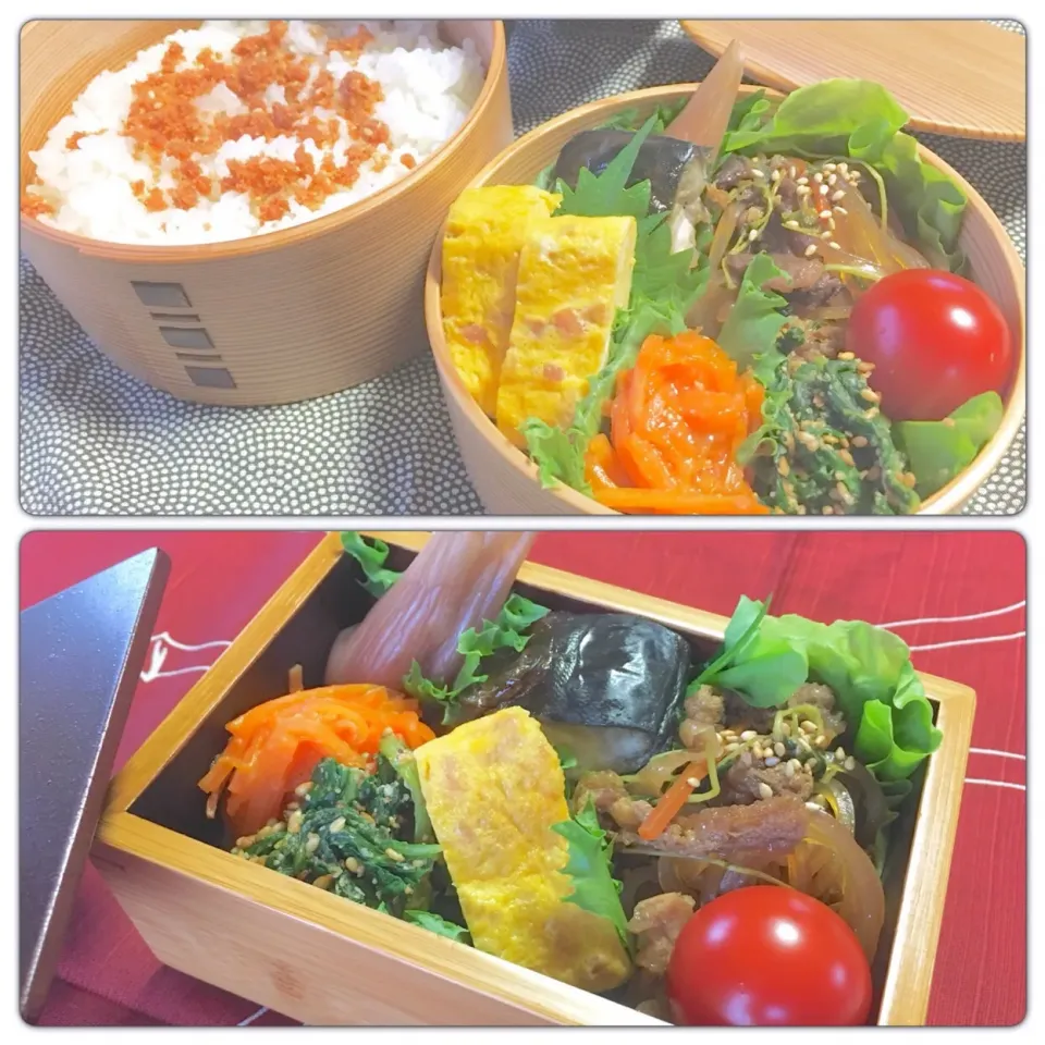 Snapdishの料理写真:20170831 thu・王子お弁当◡̈⋆（上段）・myお弁当◡̈⋆（下段）|《 Rie 》pochiko3xxxさん