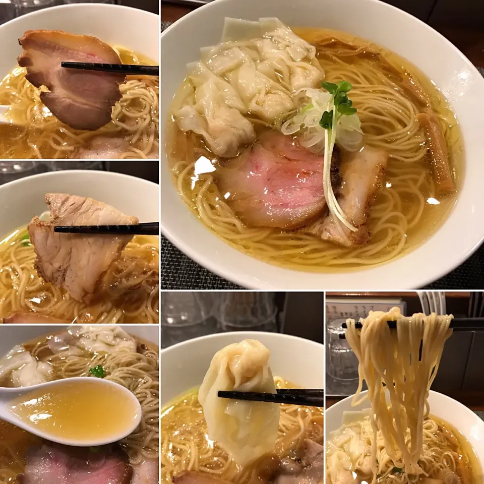 Snapdishの料理写真:海老ワンタン入り塩らぁ麺@らぁ麺やまぐち 辣式(東陽町)|塩豚骨さん