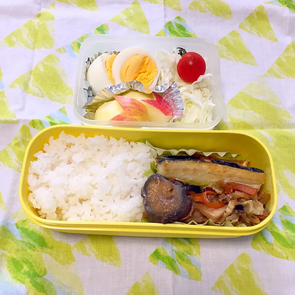 鯖の塩焼きと夏野菜炒め弁当|とにおさん