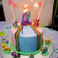 Snapdishの料理写真:My Little Pony Waterfall Cake|trishbebeさん