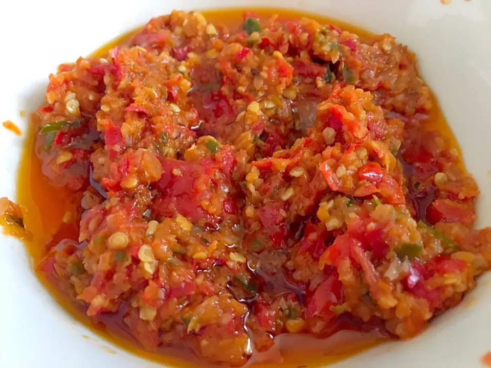 Sambal ~ chili sauce 
#indonesiancuisine #veryspicy|lia apriliaさん