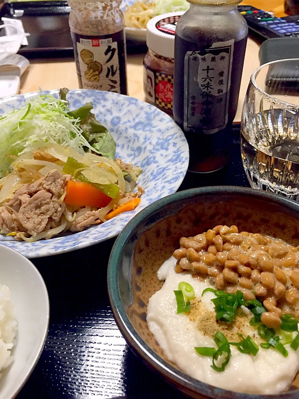 山芋納豆と野菜炒め|まゆさんさん