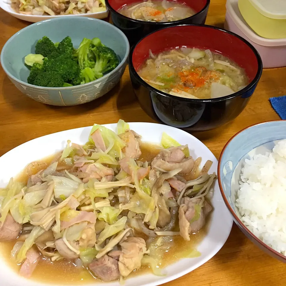 鶏野菜炒め、野菜汁*\(^o^)/*|すかラインさん