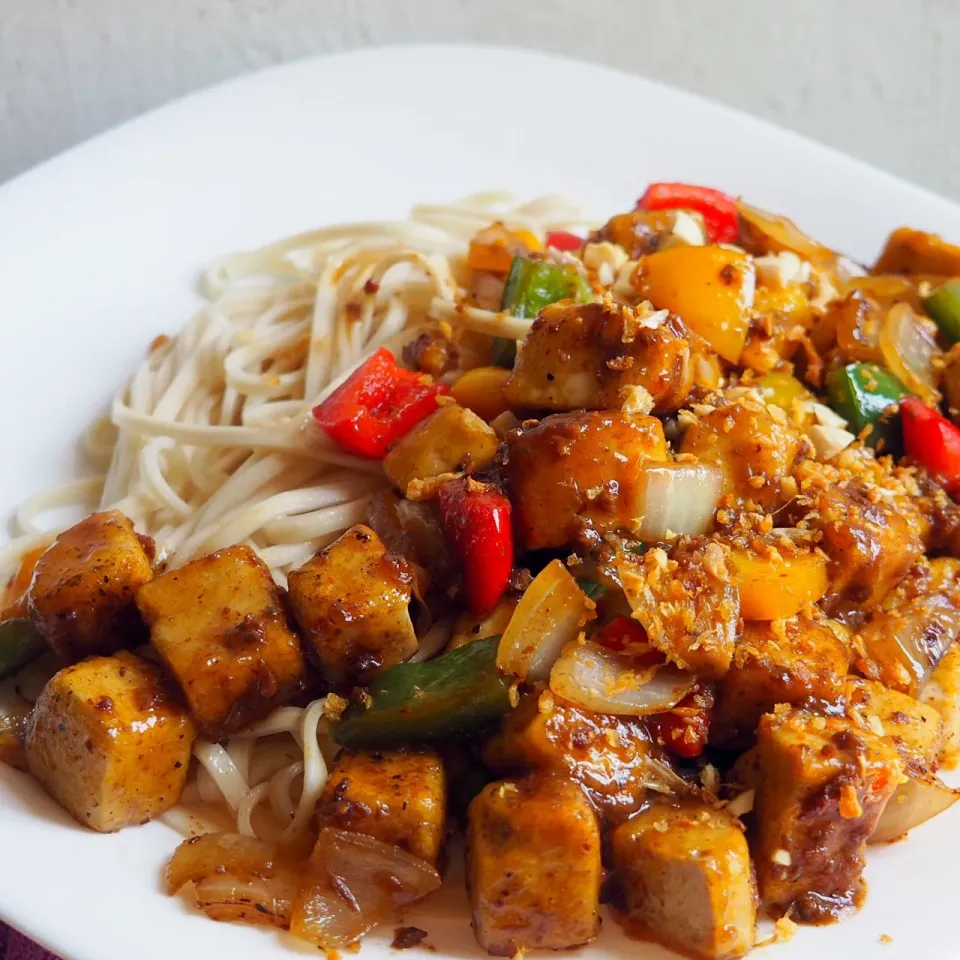 Spicy Fried Tofu with Noodles|Misstyさん