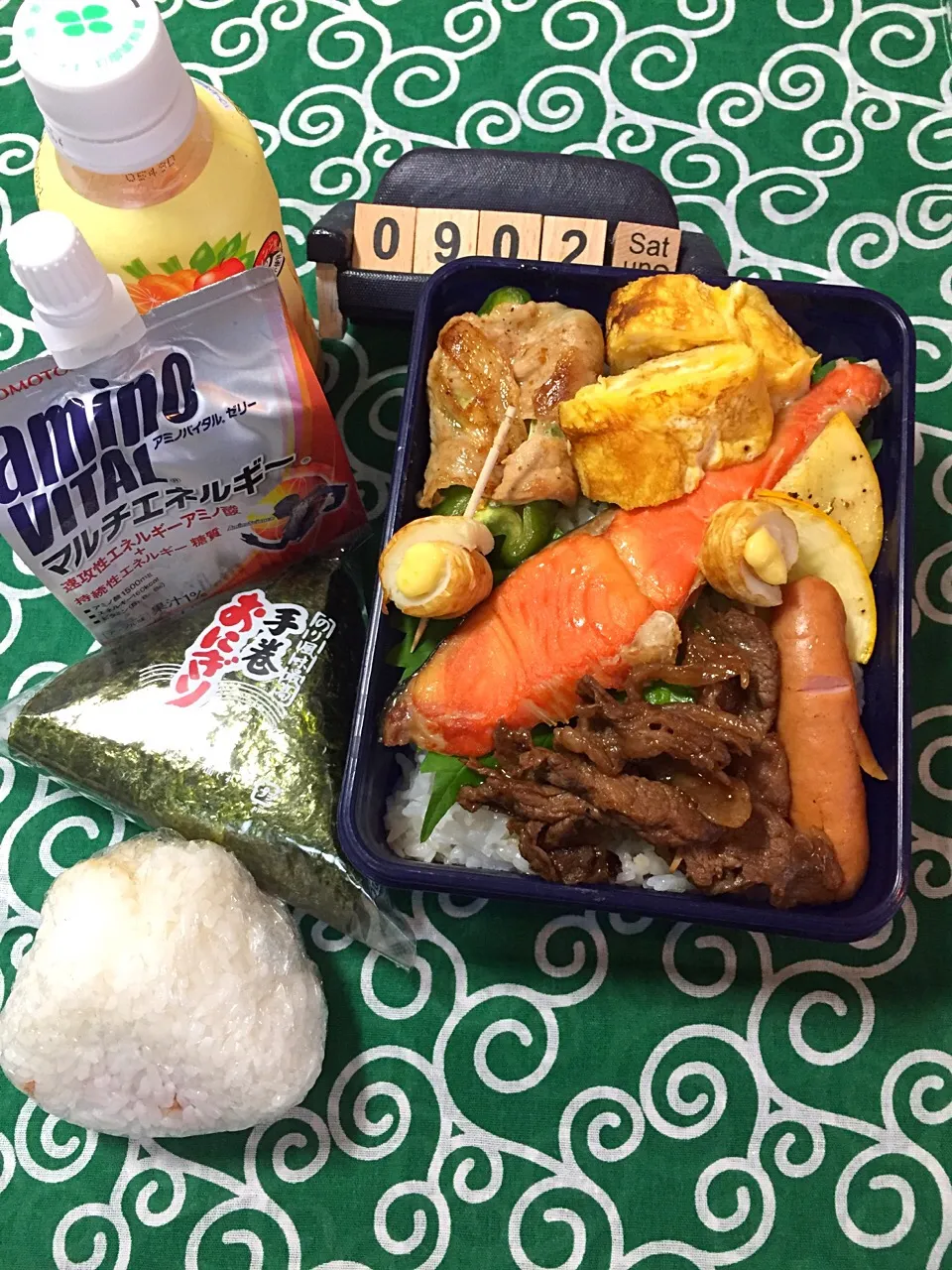 9月2日の中1野球部のお弁当♪+補食おにぎり252g|ごっちさん