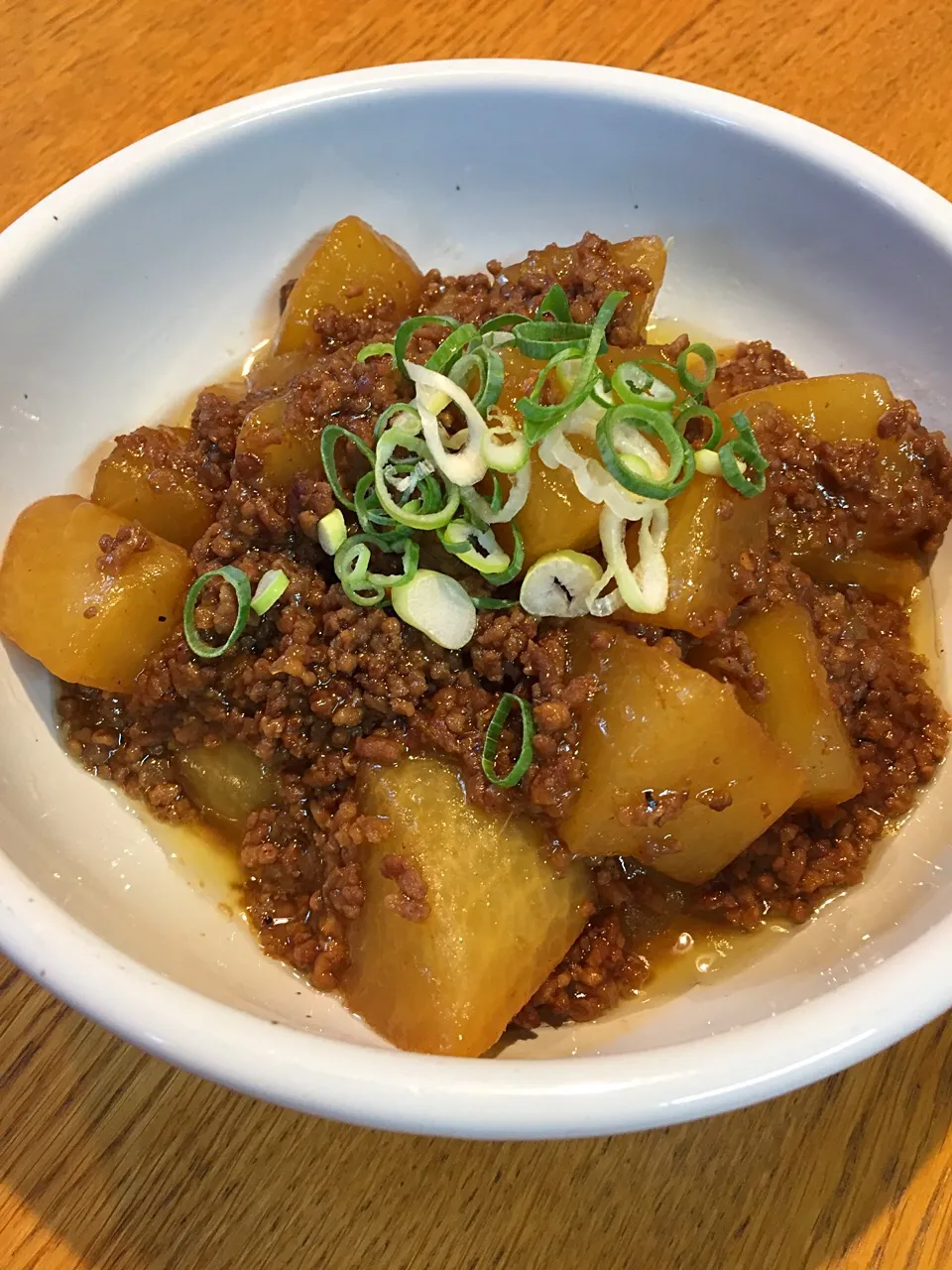 大根とひき肉のとろみ炒め煮|まつださんさん