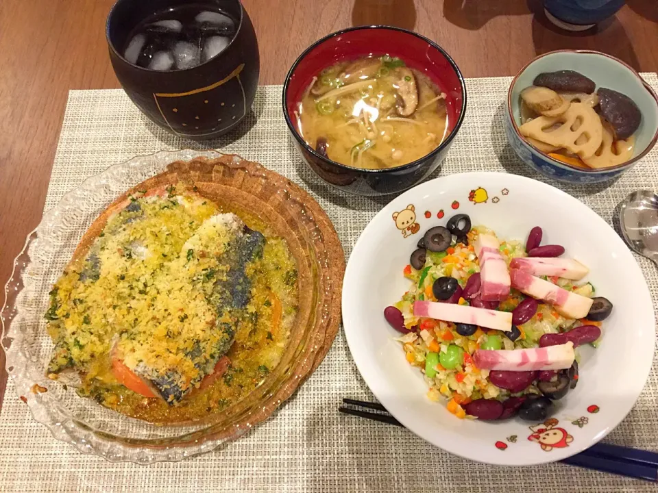 アジと野菜の香草パン粉焼き|浜@ちゃんさん