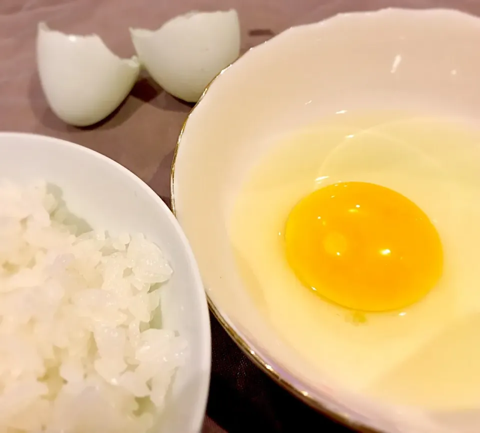 Snapdishの料理写真:アローカナの卵でTKG🥚|喰いしんぼう豚さん