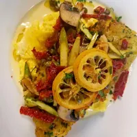 skate wing piccata...served over creamy polenta..|chef Charlesさん