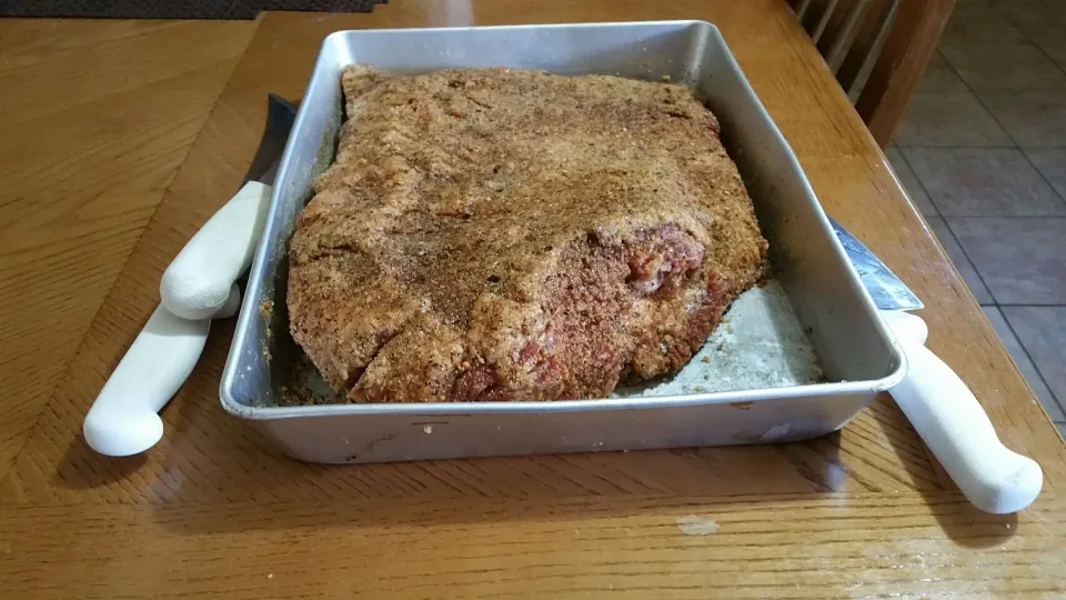 Beef Brisket Ready For Tomorrow Labor Day 
Goings-on the smoker In The Morning.|Frank Ortizさん