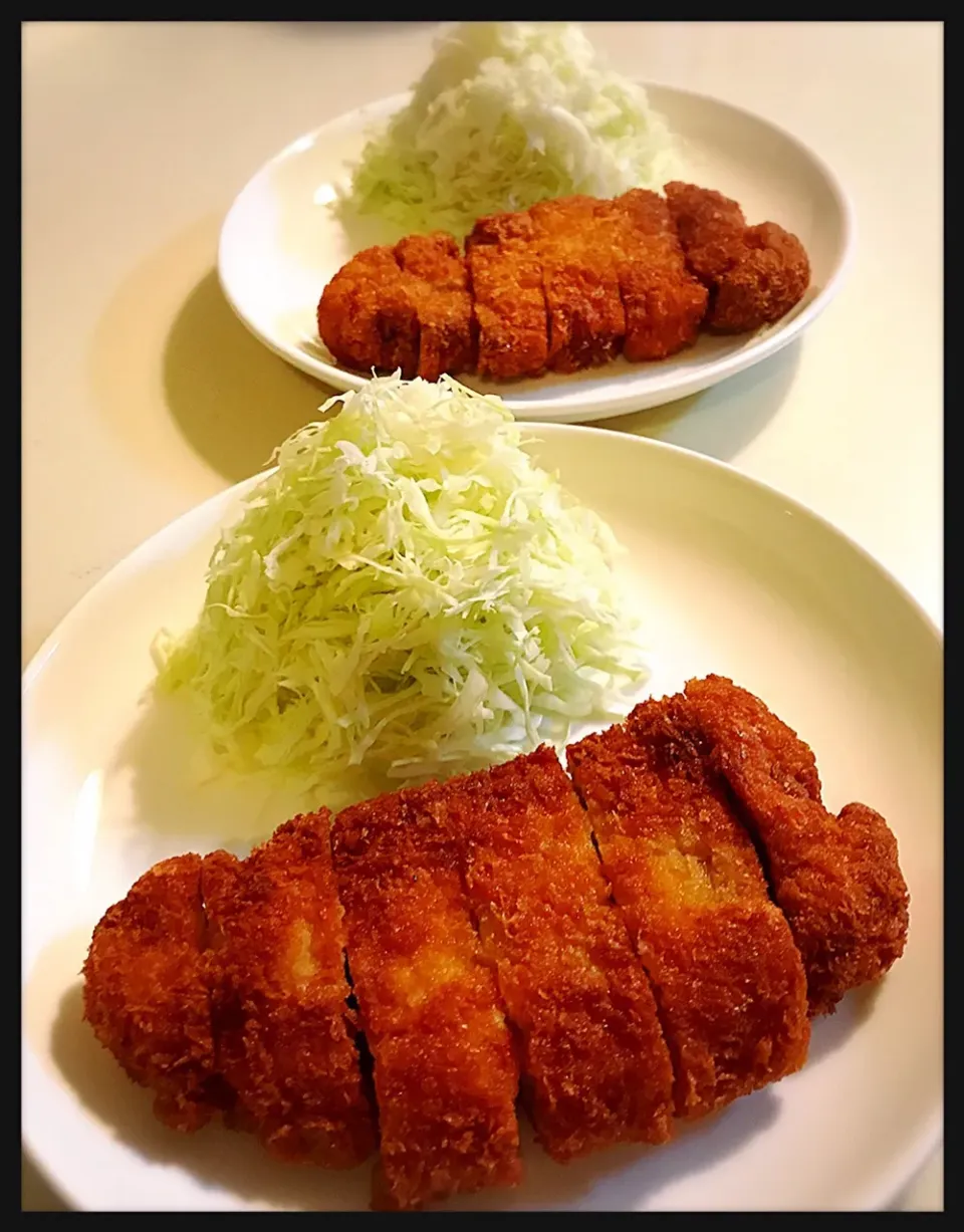 渾身の千切り〜いつもより細め。Pork cutlet & Shredded cabbage|toyamadaさん