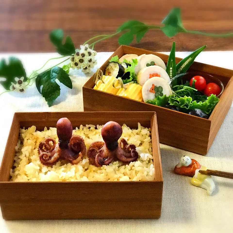 イイダコの甘辛煮と鶏ハム弁当|gree_kozuさん