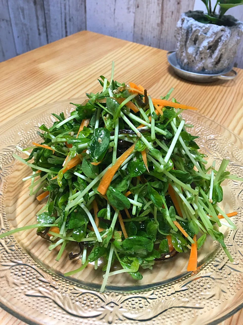 豆苗の塩昆布シャッキシャキサラダ🥗|くーさんさん