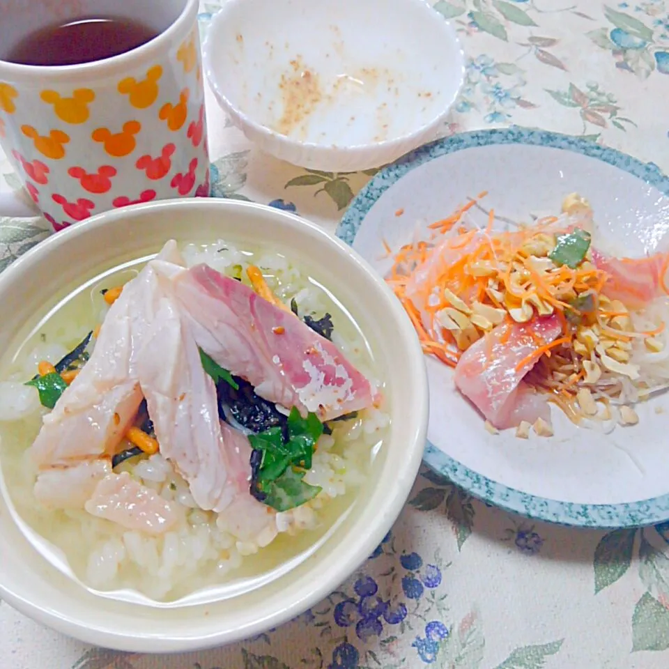 鯛茶漬けと鯛のカルパッチョ風|うたかた。さん