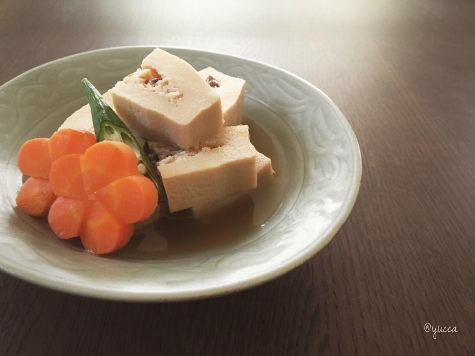 高野豆腐の肉詰め