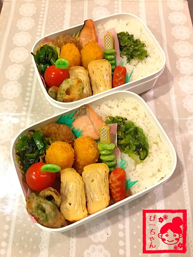 Snapdishの料理写真:姉妹☆高校生弁当😊386日目と65日目|☆ぴ〜ちゃん☆さん