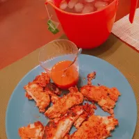 Homemade fried chicken and mash poTatos & organic sweet tea 

Sweet tea, regular tea bag with hot water and sugar & then add ice.|Deborah Santillan Castellanosさん