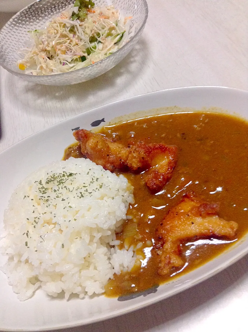 Snapdishの料理写真:トマトカレーin唐揚げ|Ayaさん