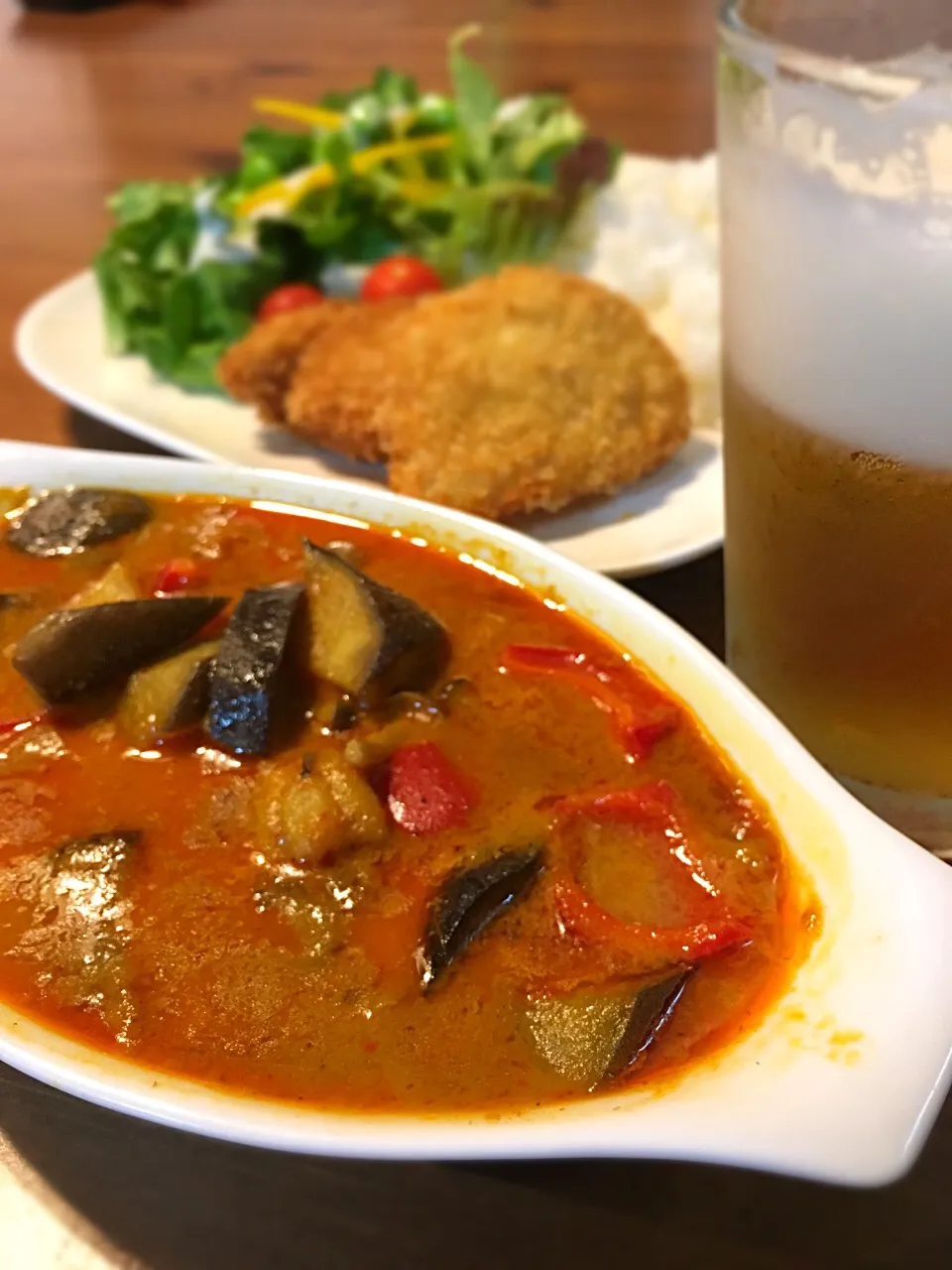 9/6の晩飯 レッドカレー|yoneさん