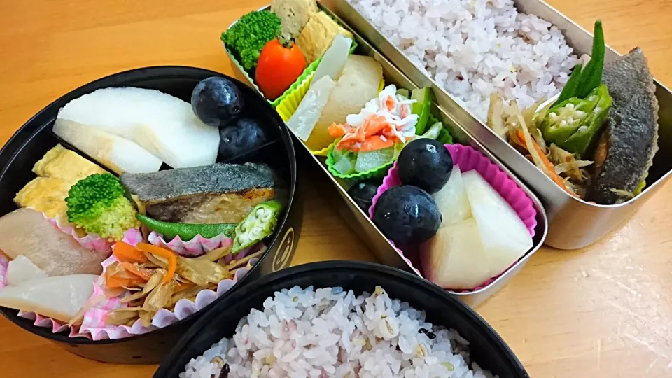 9月8日ブリの照り焼き、玉子焼き、大根こんにゃく煮、きんぴらごぼう和風弁当|あけみさん