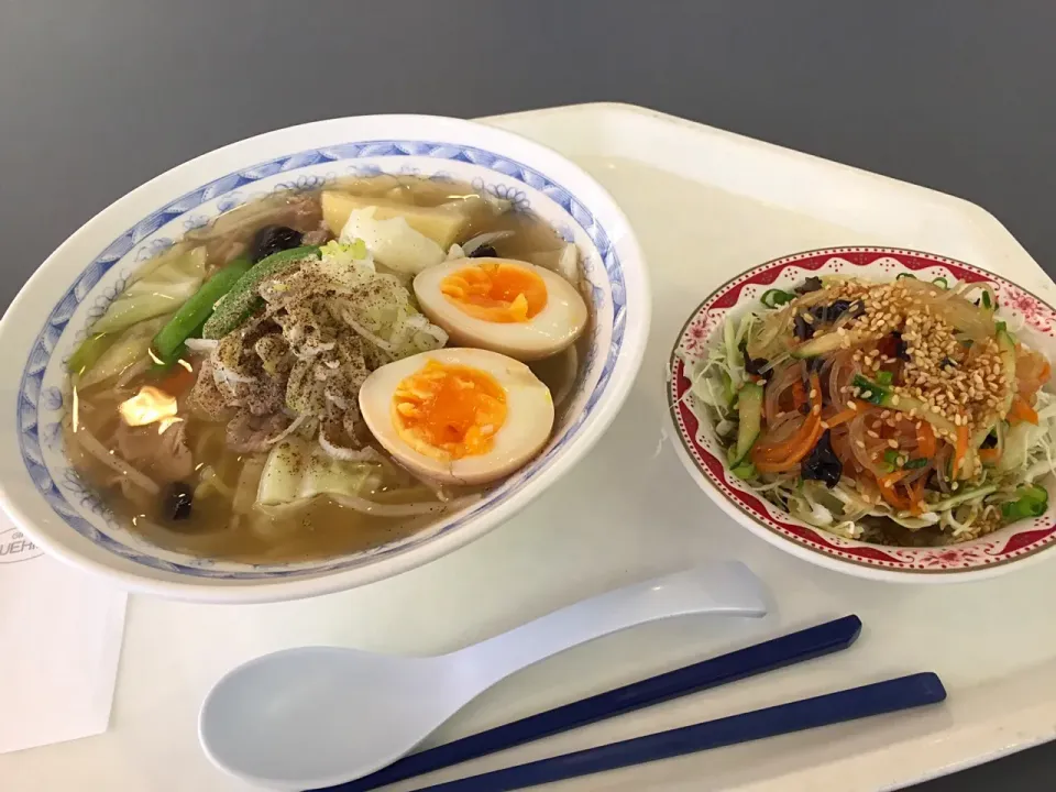 肉野菜タンメン、春雨とキャベツのサラダ|Tadahiko Watanabeさん