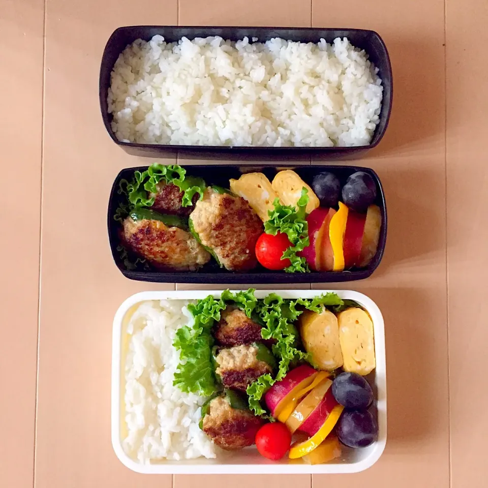 ピーマン肉詰め弁当🍱#お弁当 #オベンタグラム|ゆかりさん