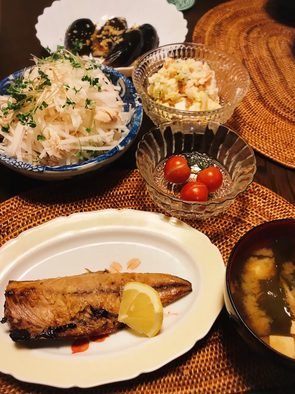 今日のお夕飯（焼き鯖定食）|江口亜梨子さん