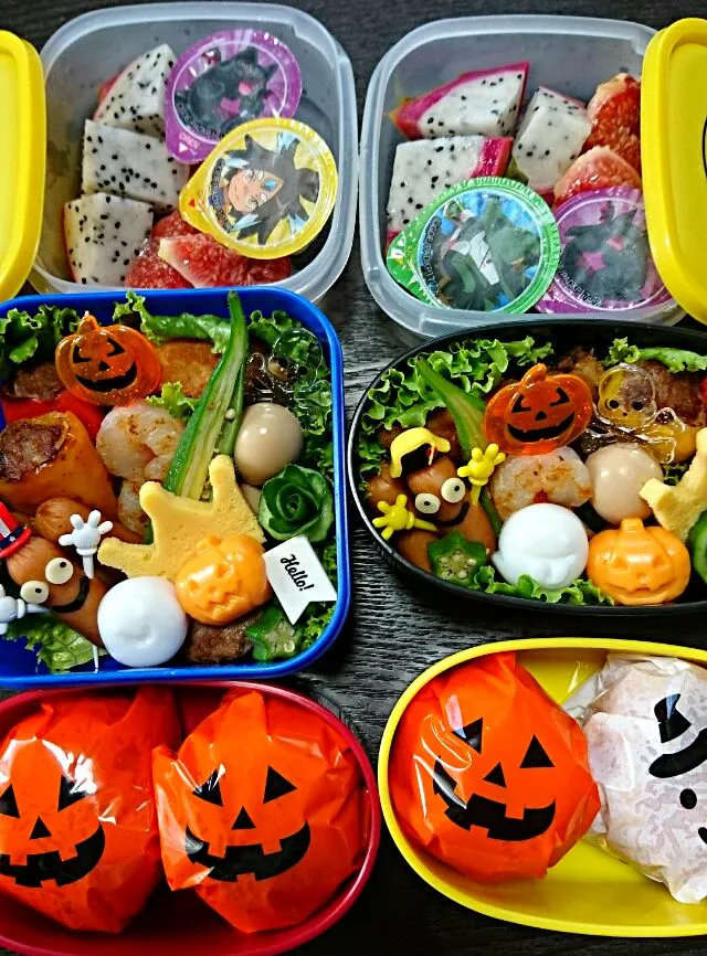 ハロウィン弁当手抜き😅土曜日なのに子供達2人学校～お弁当用意🎵 #ハロウィン #お弁当|Miwaさん