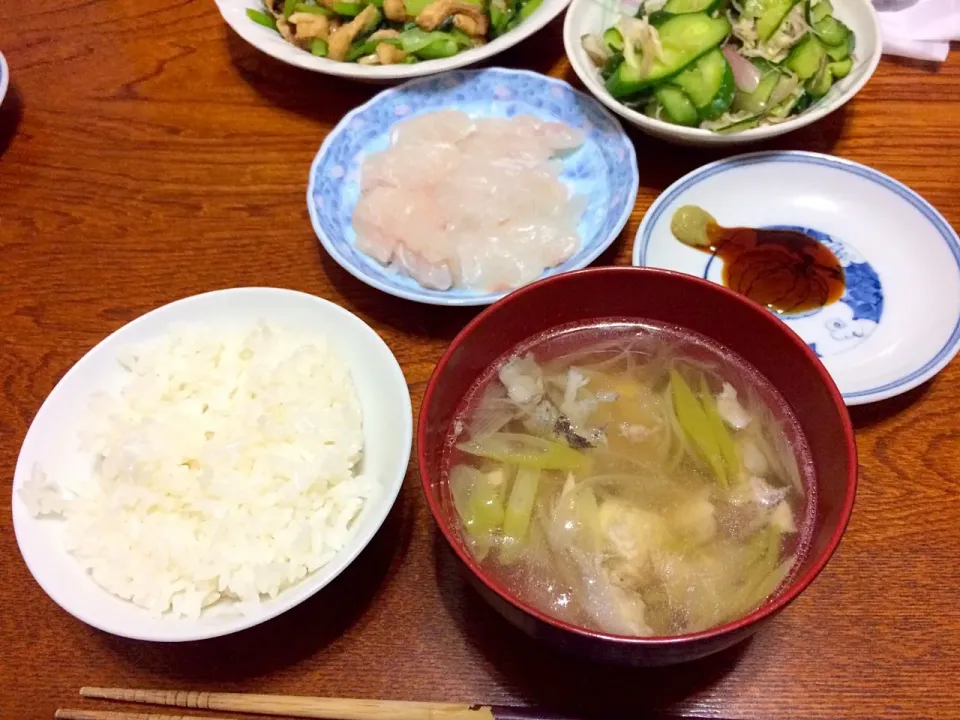 鯛の潮汁と鯛のお刺身今夜の晩御飯|hiroko.さん