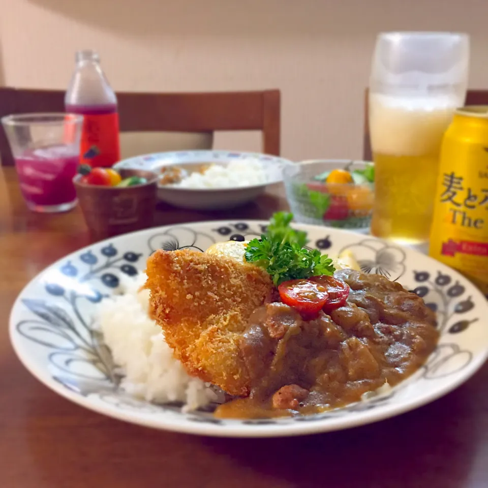 タラのフライのオムカレー🍛#おうちカフェ #おうちごはん #夕飯 #晩ご飯 #カレー|ゆかりさん