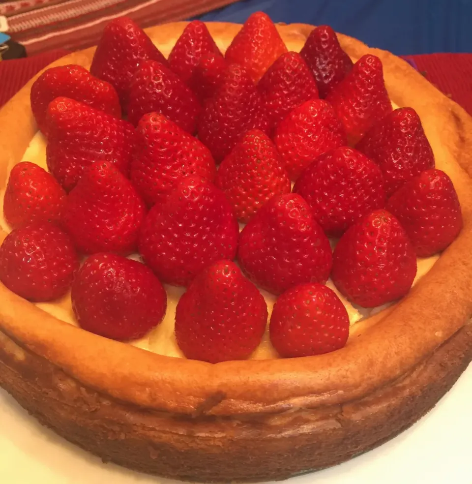 Classic Cheesecake 🧀 Topped with Strawberries 🍓🍓🍓|Alma's Home Kitchenさん