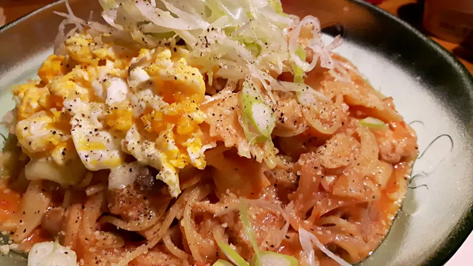 鶏と茸のトマトクリームパスタ🍝☆|けんさん