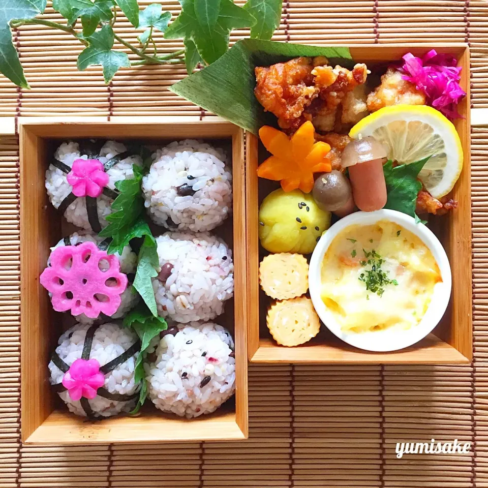 秋弁🍁唐揚げ弁当🍱|yumisakeさん