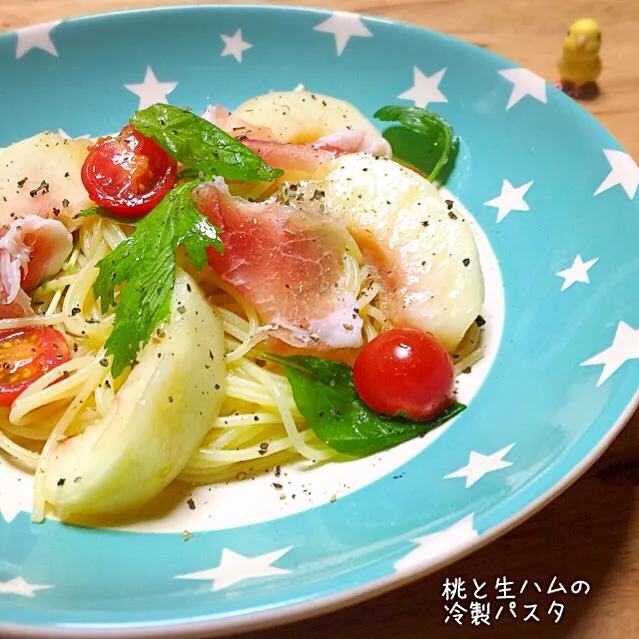 桃と生ハムの冷製パスタ♡
#桃と生ハム#冷製パスタ|きいこさん