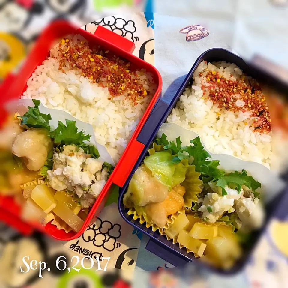 9/6の#女子中学生弁当 はささみとキャベツのバタぽん炒めでした|Hiroko Kさん