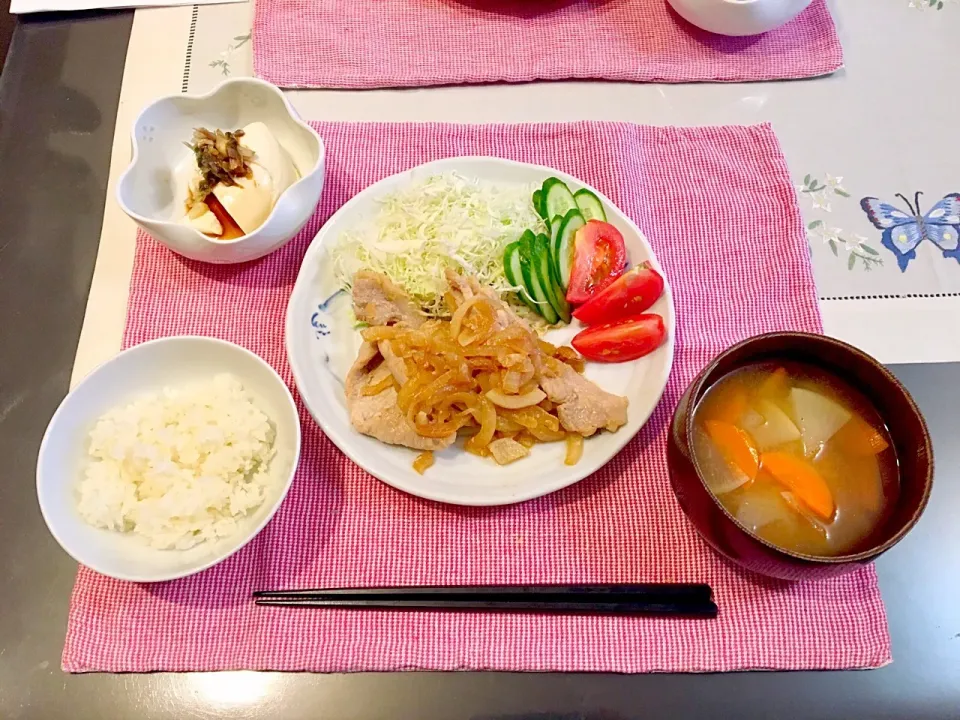 豚の生姜焼きのご飯|みよさん