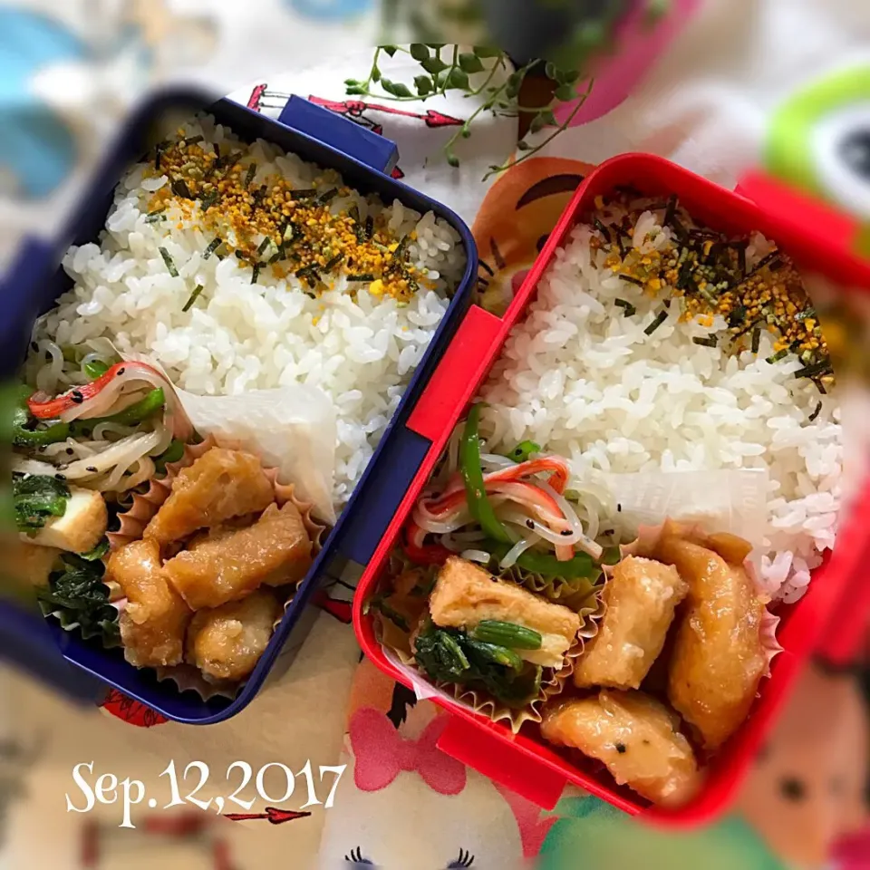 Snapdishの料理写真:今日の#女子中学生弁当 は鶏胸肉のマヨぽん炒め|Hiroko Kさん