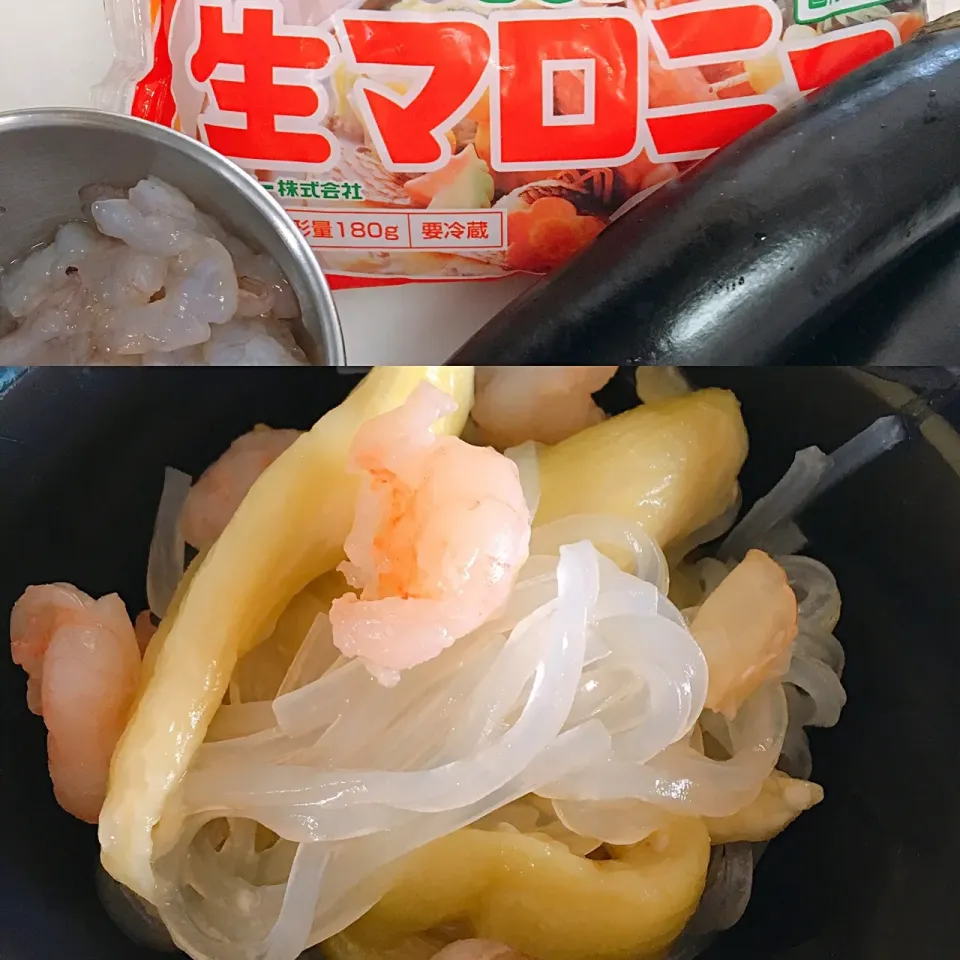 Snapdishの料理写真:生マロニーと茄子エビ塩炒め🍆

#生マロニー
#エビ
#茄子|う〜さんさん