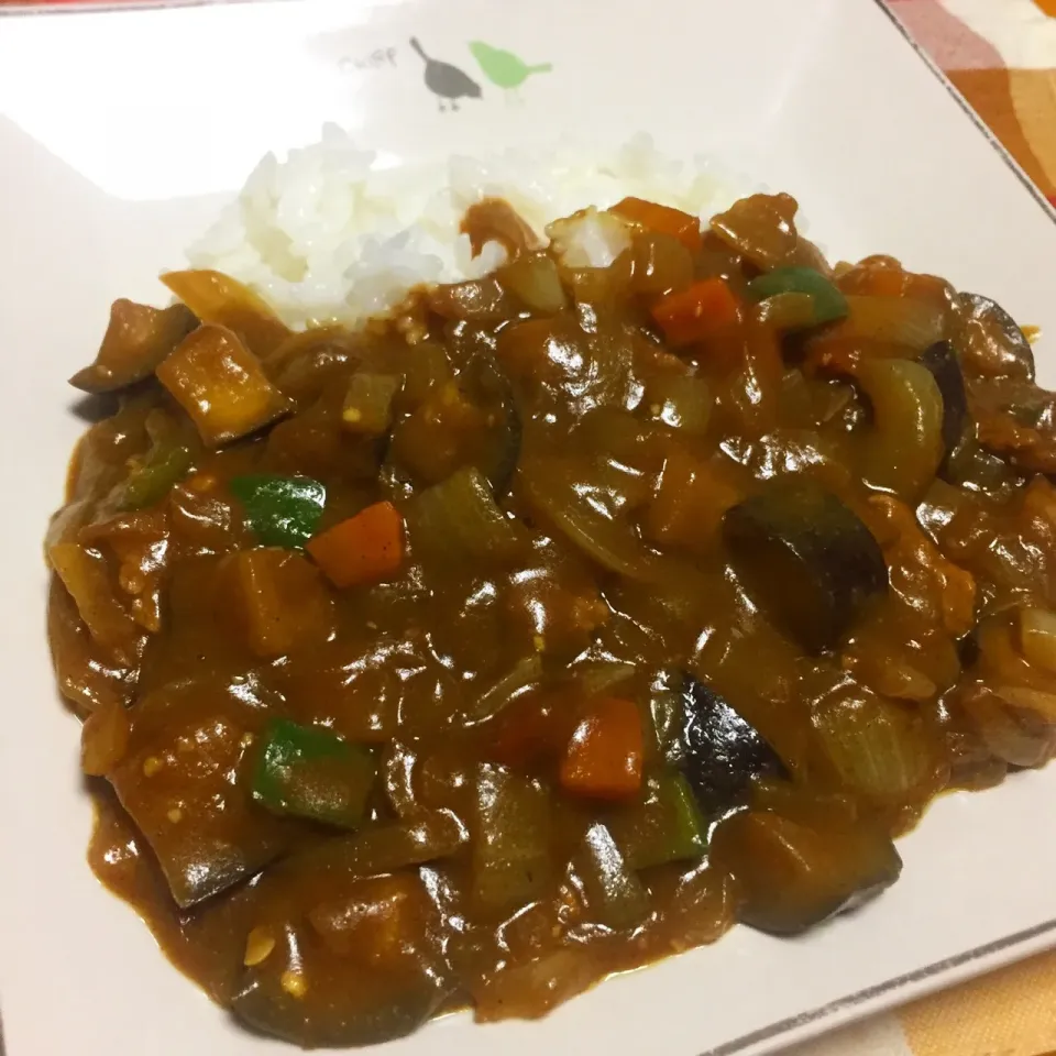 ナスと豚コマのスパイシーポークカレー #晩御飯 #カレー #おうちカレー #おうちごはん|カウンター嬢さん