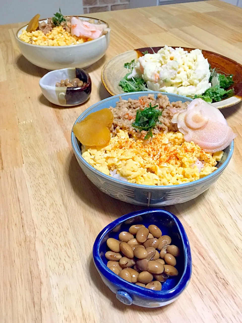 今晩のご飯(*''-''*)ﾎﾟｯ❤️
そぼろ丼
自家製ガリ
ポテサラ|さくたえさん