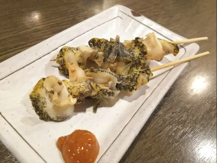 Snapdishの料理写真:つぶ貝の串焼き|kamekameさん